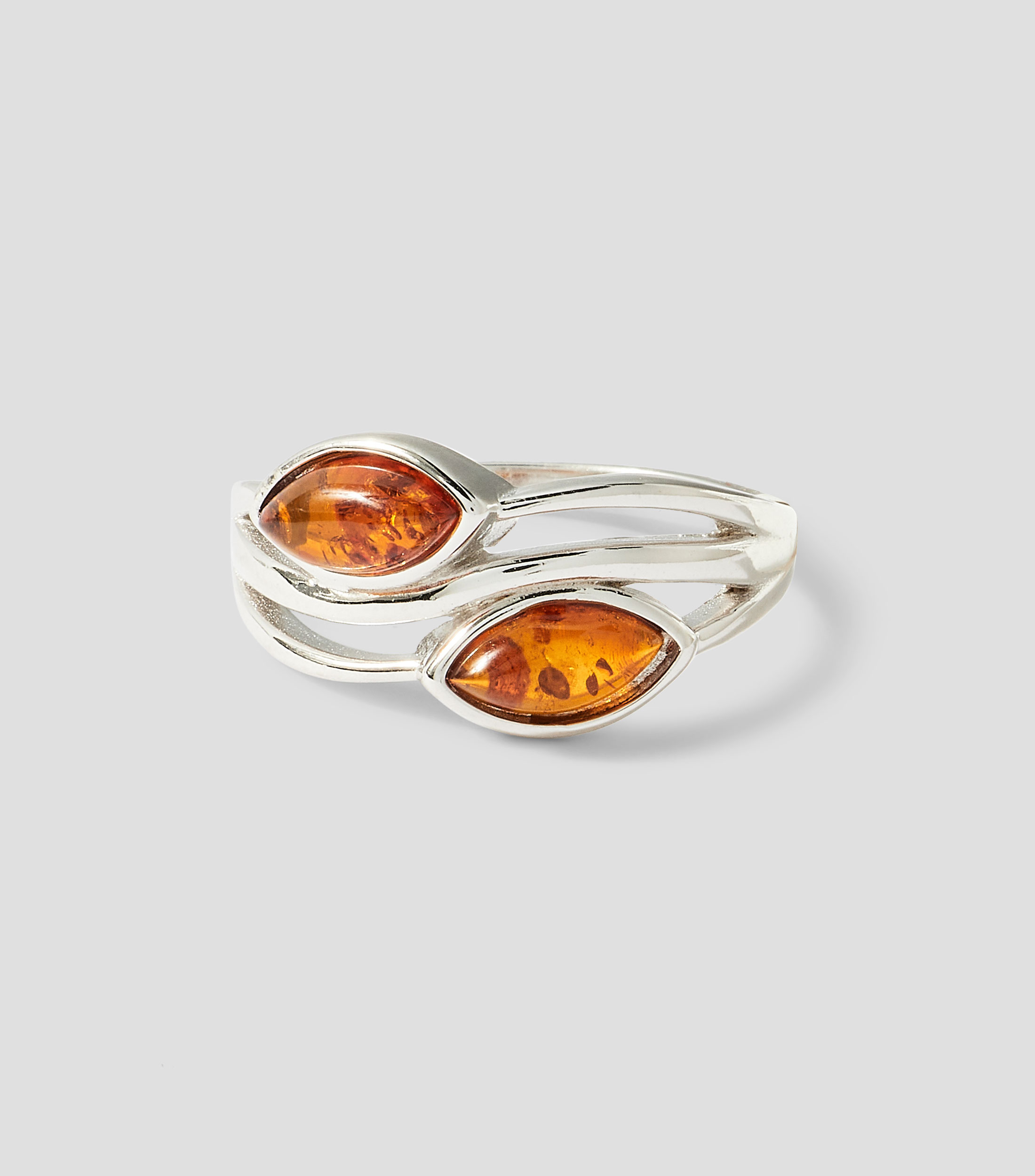 Anillo en Plata .925 con ámbar báltico Mujer